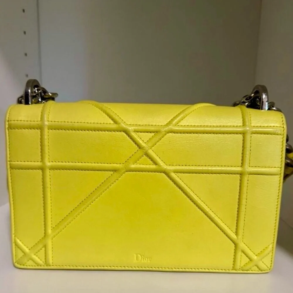 $3350 Dior Diorama Yellow Small Flap Crossbody Bag - Picture 11 of 15